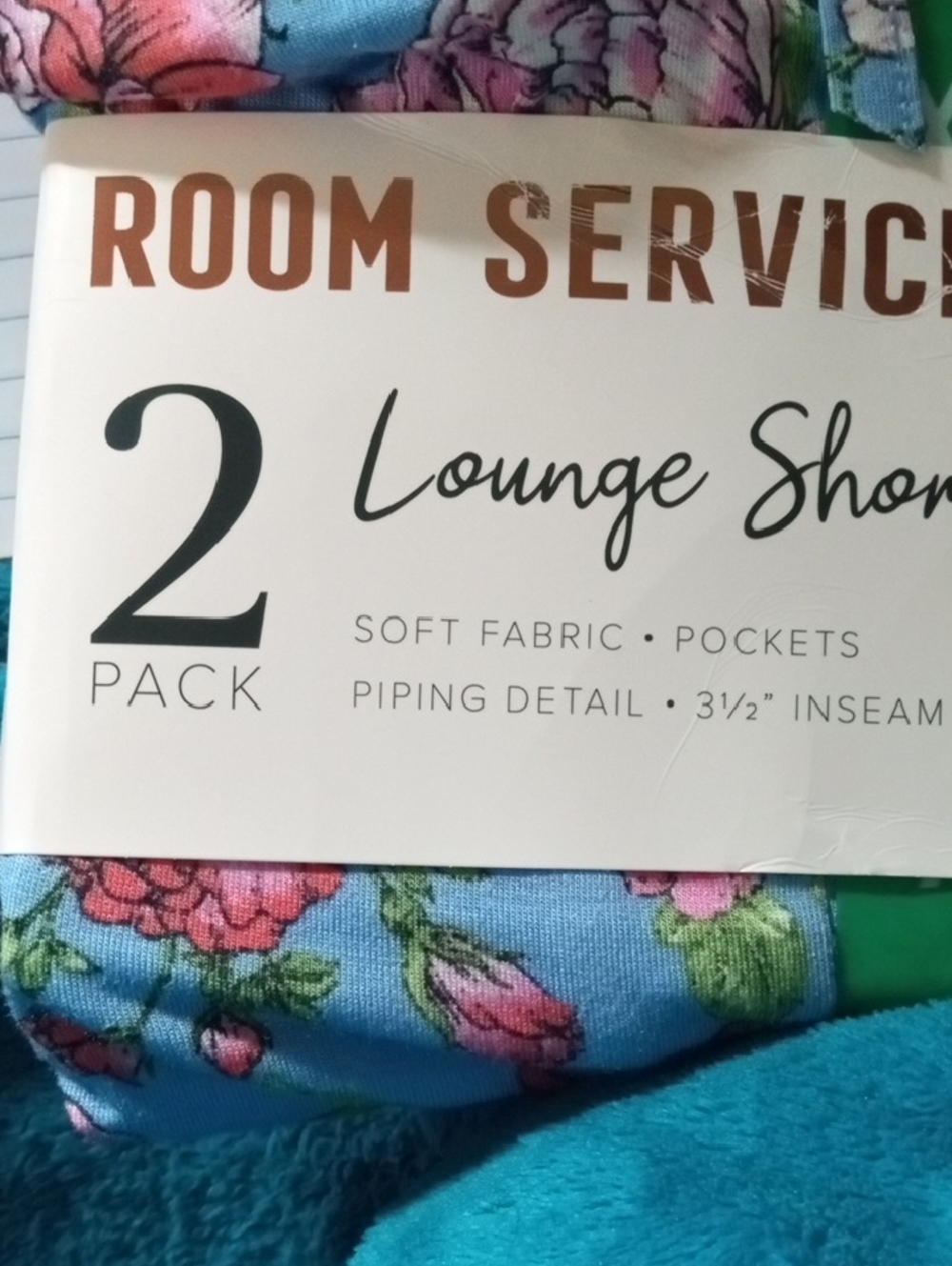 New Room Service 2 Pack Lounge Short Size XL Begonia & Blue Begonia Floral Pjs - Picture 8 of 10